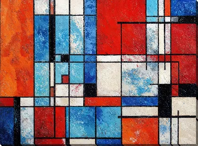 Картина маслом Синяя абстракция №11