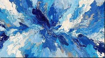 Картина маслом Синяя абстракция №13