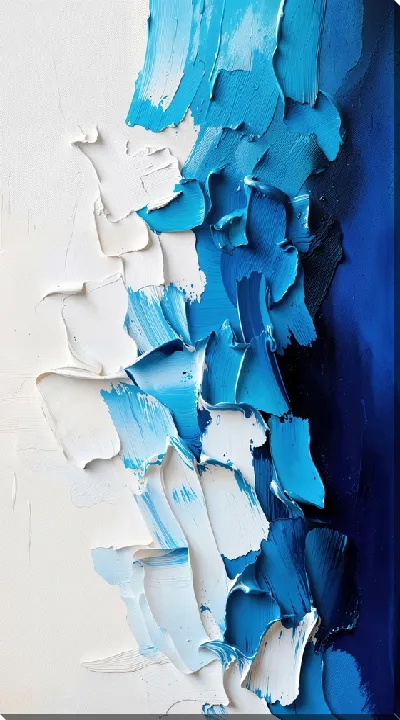 Картина маслом Синяя абстракция №15