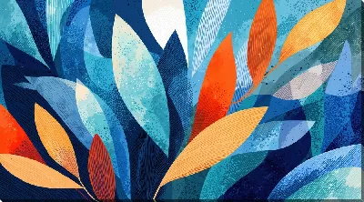 Картина маслом Синяя абстракция №18