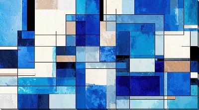 Картина маслом Синяя абстракция №21