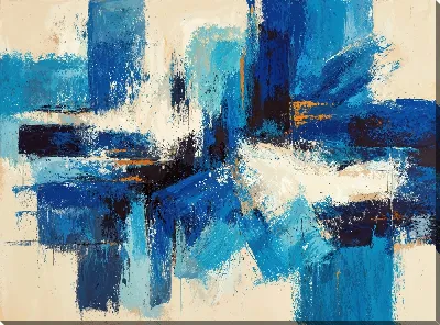 Картина маслом Синяя абстракция №26