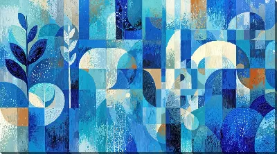 Картина маслом Синяя абстракция №29