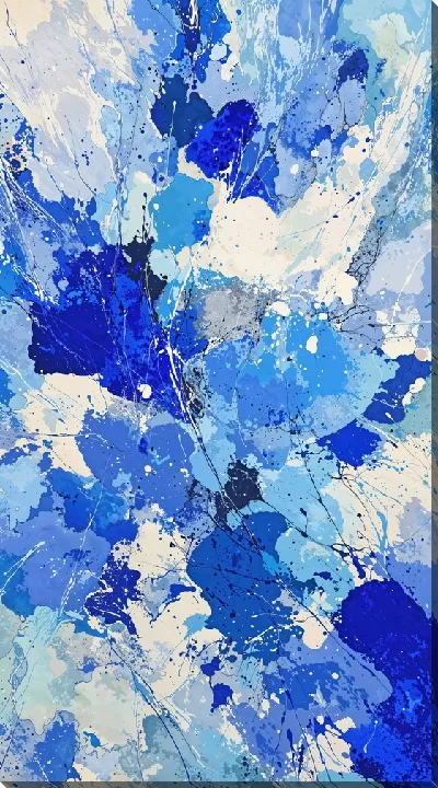 Картина маслом Синяя абстракция №32