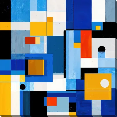 Картина маслом Синяя абстракция №34