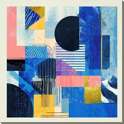 Картина маслом Синяя абстракция №35