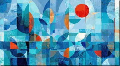 Картина маслом Синяя абстракция №36