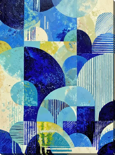 Картина маслом Синяя абстракция №37