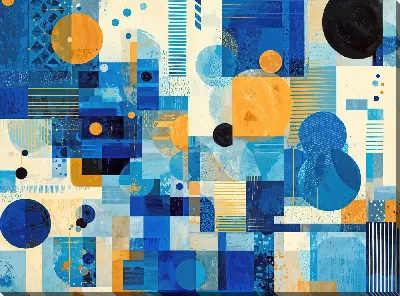 Картина маслом Синяя абстракция №38