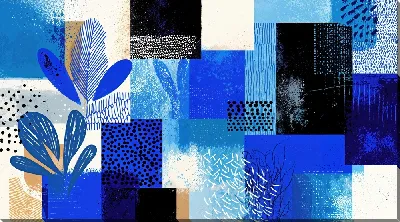 Картина маслом Синяя абстракция №39