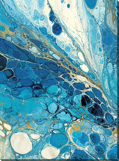 Картина маслом Синяя абстракция №40