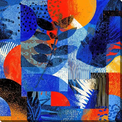 Картина маслом Синяя абстракция №46