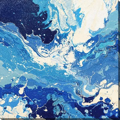 Картина маслом Синяя абстракция №53