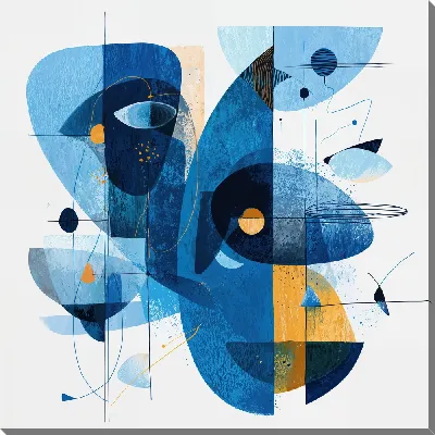 Картина маслом Синяя абстракция №64