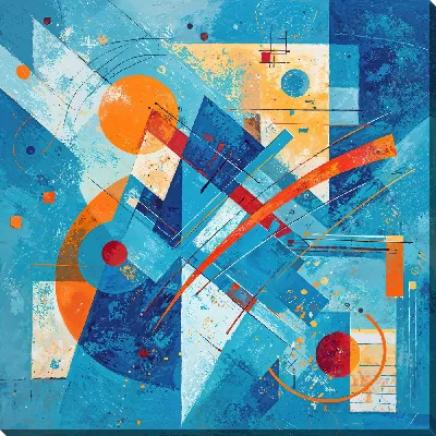 Картина маслом Синяя абстракция №71