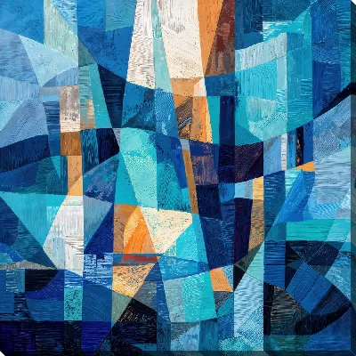 Картина маслом Синяя абстракция №74