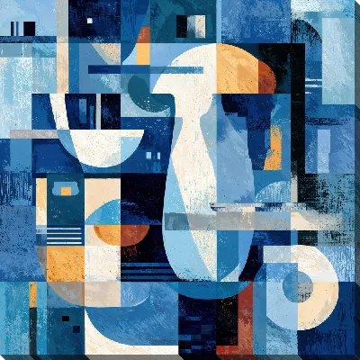 Картина маслом Синяя абстракция №77