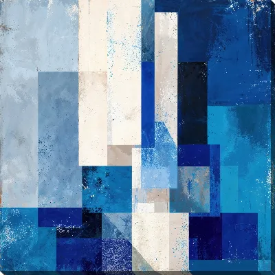 Картина маслом Синяя абстракция №79