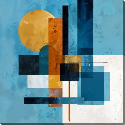 Картина маслом Синяя абстракция №97