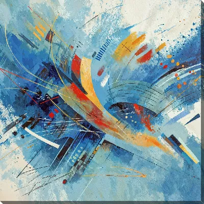 Картина маслом Синяя абстракция №100