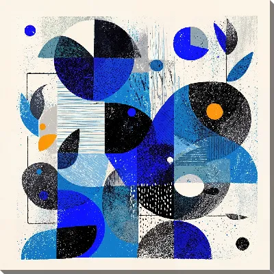 Картина маслом Синяя абстракция №104