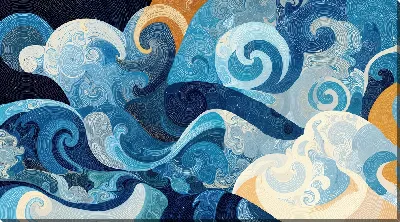 Картина маслом Абстракция синего №1