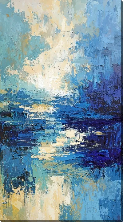 Картина маслом Абстракция синего №4