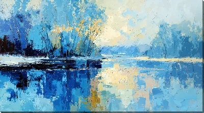 Картина маслом Абстракция синего №5