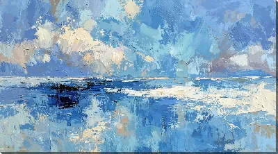 Картина маслом Абстракция синего №7