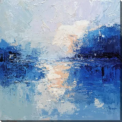 Картина маслом Абстракция синего №9