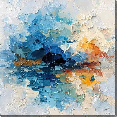 Картина маслом Абстракция синего №10