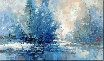 Картина маслом Абстракция синего №11