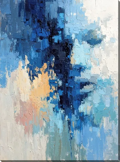 Картина маслом Абстракция синего №13
