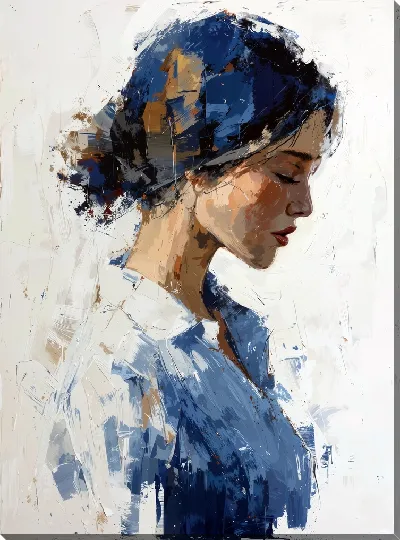 Картина маслом Абстракция синего №14