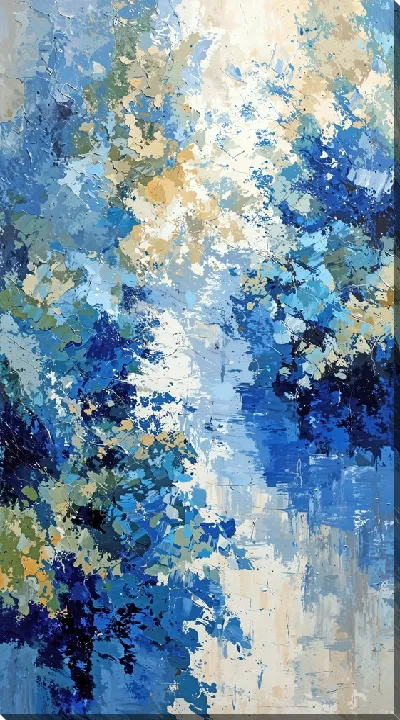 Картина маслом Абстракция синего №15