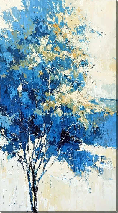 Картина маслом Абстракция синего дерева