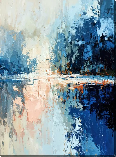 Картина маслом Абстракция синего №18