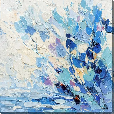 Картина маслом Абстракция синего №19