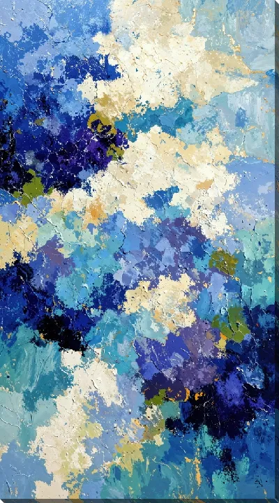 Картина маслом Абстракция синего №24