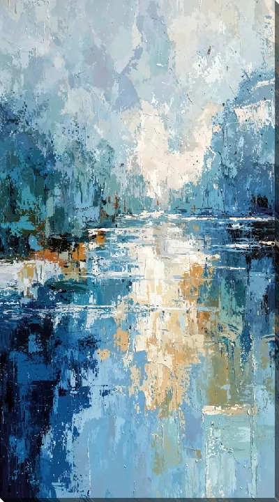 Картина маслом Абстракция синего №25
