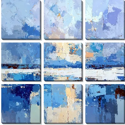 Модульная картина Абстракция синего №30