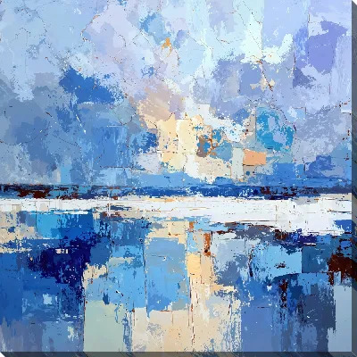 Картина маслом Абстракция синего №30