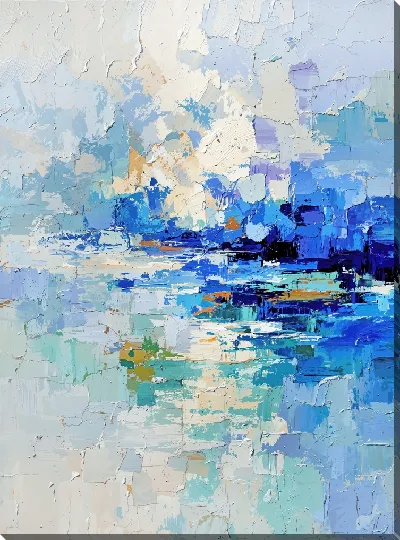 Картина маслом Абстракция синего №31