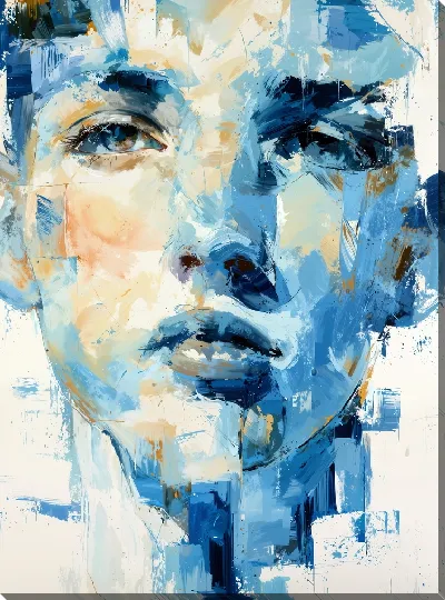 Картина маслом Абстракция синего №34