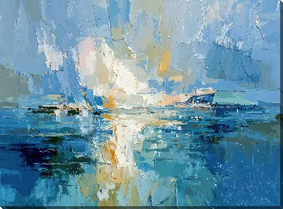 Картина маслом Абстракция синего №35