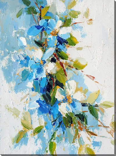 Картина маслом Абстракция синего №36