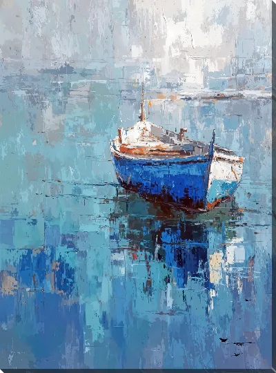 Картина маслом Абстракция синего №37