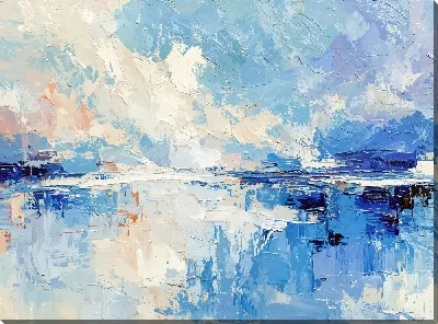 Картина маслом Абстракция синего №41