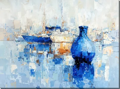 Картина маслом Абстракция синего №42