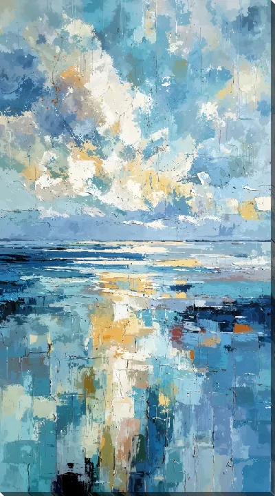 Картина маслом Абстракция синего №43